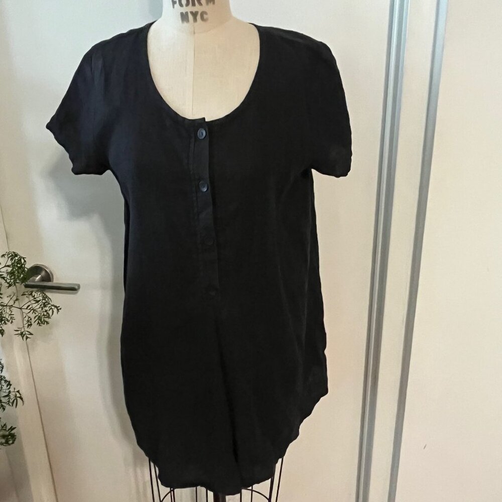 FLAX‎ Black Linen Short Dress/Tunic Size Small